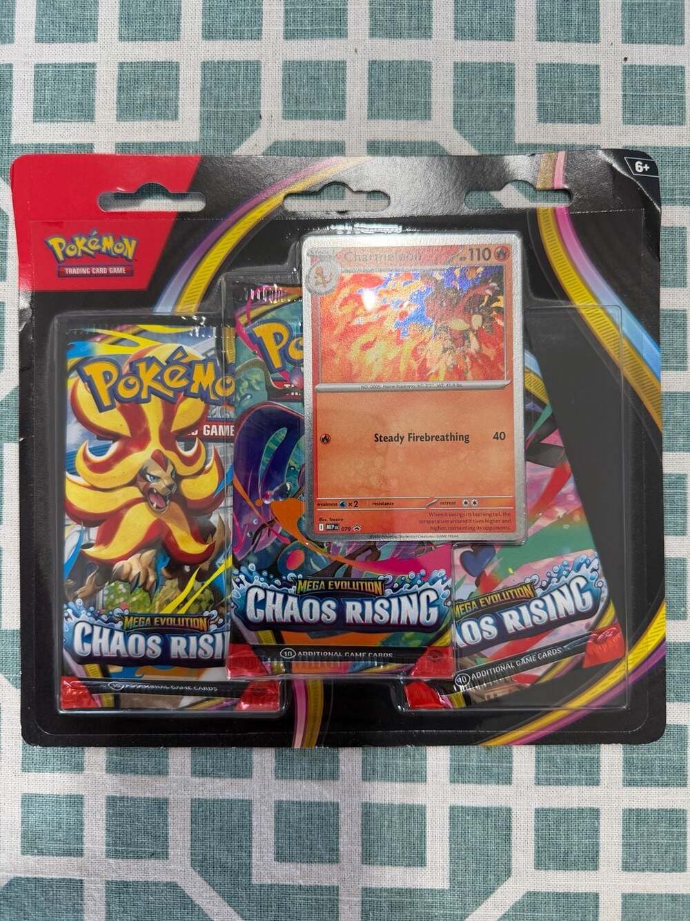 Pokémon TCG Mega Evolution: Chaos Rising 3-Pack Blister with Charmeleon Promo